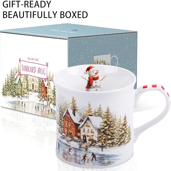 Christmas Snowy Village Coffee Mug, 12oz Ceramic Winter Mug - Image 4