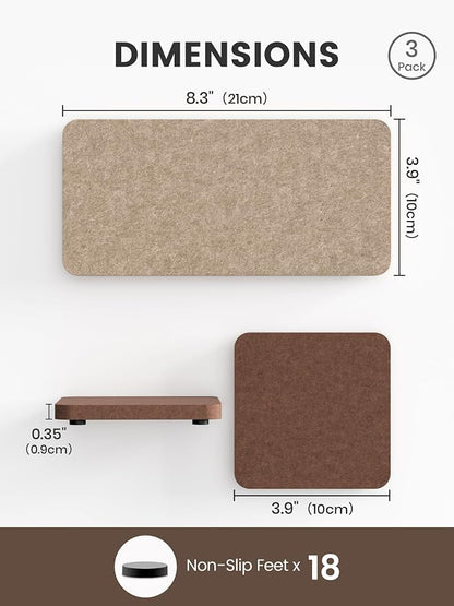 Fluxynara Felt Coasters for Drinks, Mixed Sizes, Taupe & High Coffee | 8 x 4 - Image 2