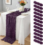 12 Pcs Dark Purple Cheesecloth Table Runner 10Ft, Gauze Table Runners 21.5 x by Yemosa