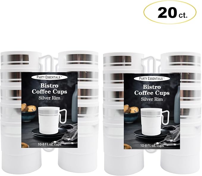 Party Essentials 8-Ounce Hard Plastic Coffee Cup/Tea Mug - Image 2