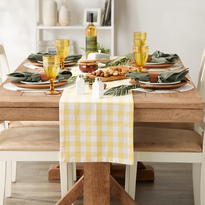 DII Checkered Tabletop Collection 100% Cotton, Machine Washable, Table Runner - Image 6