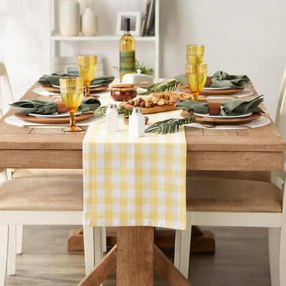 DII Checkered Tabletop Collection 100% Cotton, Machine Washable, Table Runner - Image 6