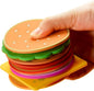 WOCOCN Cute Hamburger Coasters for Drinks, Funny Non-Slip Silicone Coasters Set of 8,Waterproof, Heat-Proof, Elastic,Tabletop Protection, Creative Decor for Kitchen, Dinner Desk and Office Desk A