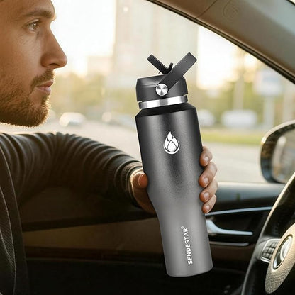 SENDESTAR 40oz Stainless Steel Water Bottle, Double Wall Vacuum Insulated Bottle - Image 7