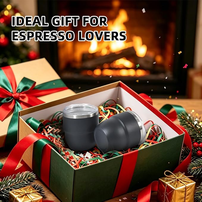 CHLJAR Espresso Cups, 4oz Insulated Espresso Cup Set of 2, Espresso Shot Cups - Image 6