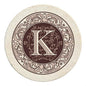 Thirstystone Monogram Round Natural Sandstone Coaster 4 Pack | 4" Diameter by Thirstystone