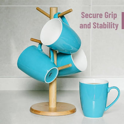 BTaT- Porcelain Coffee Mugs Set, 16 Ounces, 4 Pack, Turquoise Ceramic Coffee - Image 5