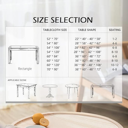 MYSKY HOME Floral Print Rectangle Tablecloth Waterproof Rectangular Table Cloth Linen Farmhouse Tablecloth for Kitchen Dining Spring Leaves Tablecloth for 6 Feet Table，60 x 102 Inches, Blue