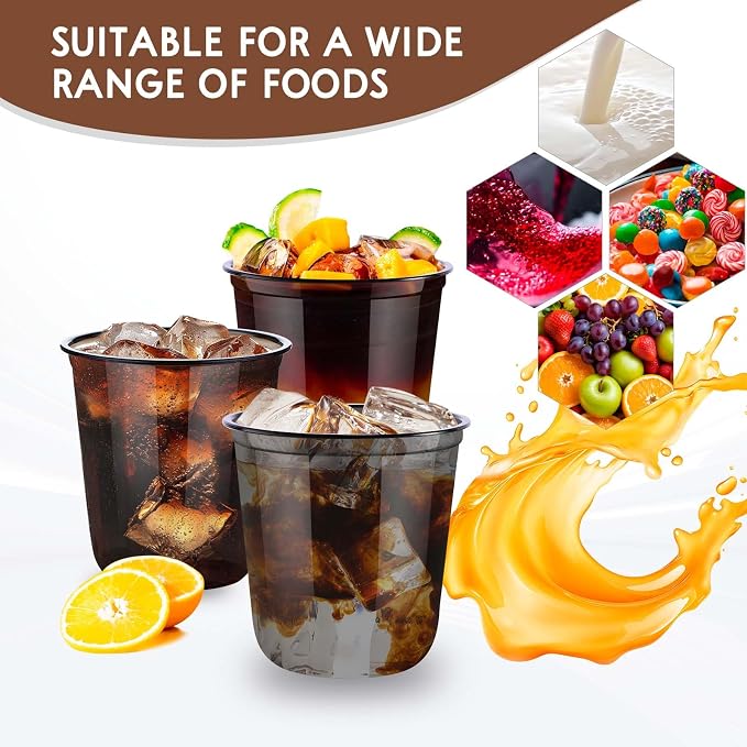 KesaPlan 50Pcs 12oz Black Plastic Party Cups, Disposable Wine Cocktail Cups | - Image 7