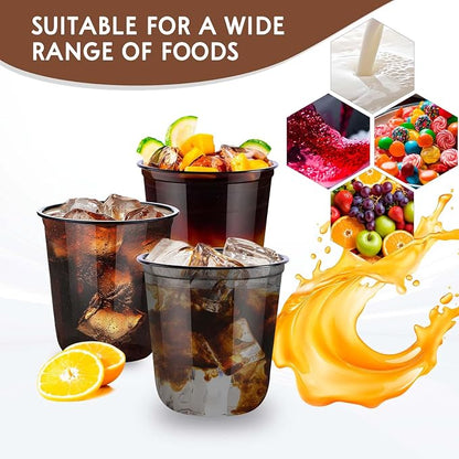 KesaPlan 100 Pcs 12oz Plastic Black Cups, Disposable Wine Cocktail Glasses | - Image 5