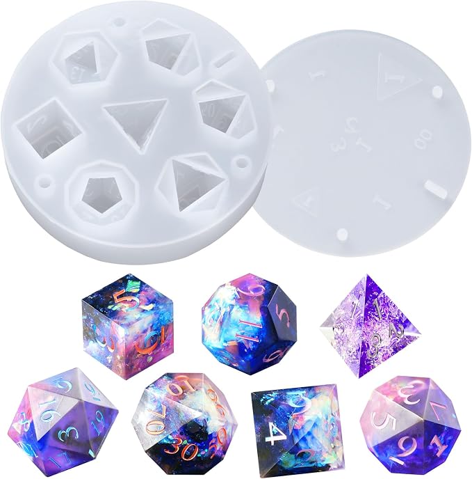 HeyClear Dice Resin Molds, DND Dice Set Silicone Molds by HeyClearResin