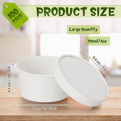 Fulmoon 100 Pack Paper Soup Containers - Image 2