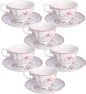 fanquare Pink Rose Tea Cup and Saucer Set by fanquare