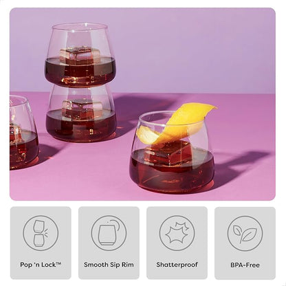 TOSSWARE POP 12oz Rocks SET OF 12, Recyclable, Unbreakable & Crystal Clear - Image 3