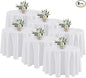Fitable 6 Pack White Round Table Clothes - 90 Inches in Diameter - Stain Resistant and Washable Tablecloths, Polyester Fabric Table Covers for Wedding, Party, Banquet, Gathering