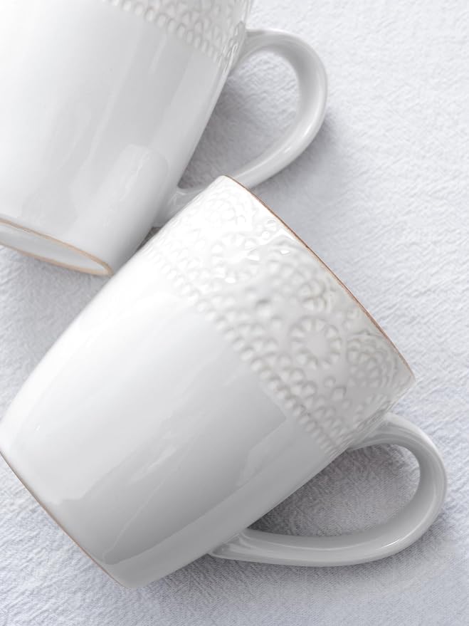 famiware Eden Coffee Mugs Sets of 4, 12 oz Ceramic Stoneware Mug Cup Set | - Image 4