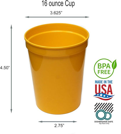 Rolling Sands 16 oz. Reusable Plastic Stadium Cups, 8 Pack, Made in USA - Image 2