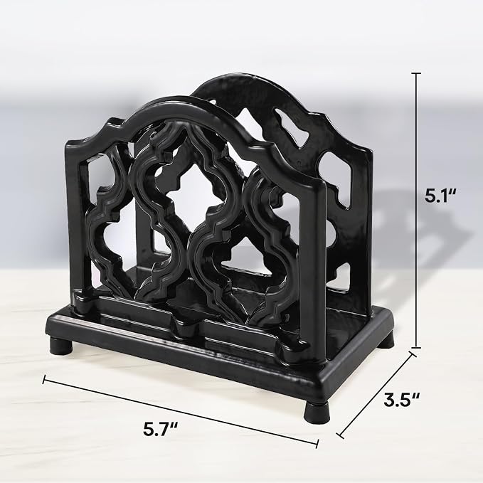 JOGREFUL Cast Iron Napkin Holder, Kitchen Organizer Classic Black | Vintage - Image 3