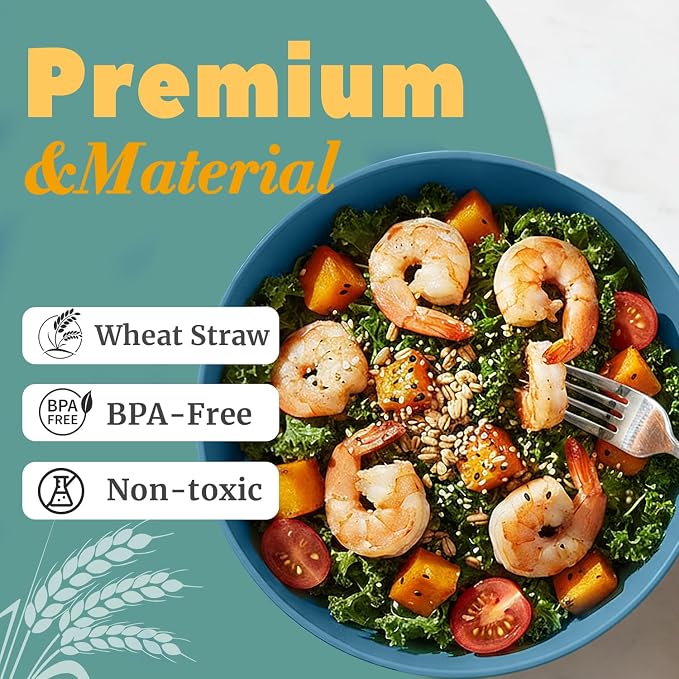 40 OZ Wheat Straw Bowls sets of 8, Anti-Scald Large Ramen Bowls - Image 3