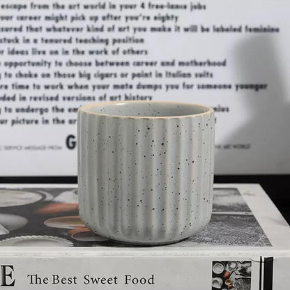 Vintage Ceramic Mug, Japanese Tea Cup 6oz Striped Cup No Handle Drinking Cup - Image 2
