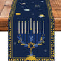 Hanukkah Burlap Table Runner Seasonal Kitchen Dining Linen Table Decoration by Worltoldb