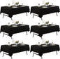 6-Pack 60x84 inch Black Table Cloths, Solid Stain and Wrinkle Resistant Oblong Tablecloth, Premium Plain Weave Polyester Fabric Rectangle Table Linen Covers for Hotel, Banquet