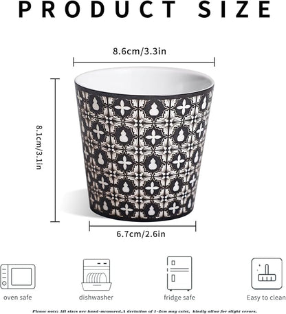 YQ&AMK 6.76oz Artisan Hand-Carved Jingdezhen Porcelain Cup – Black & White - Image 5