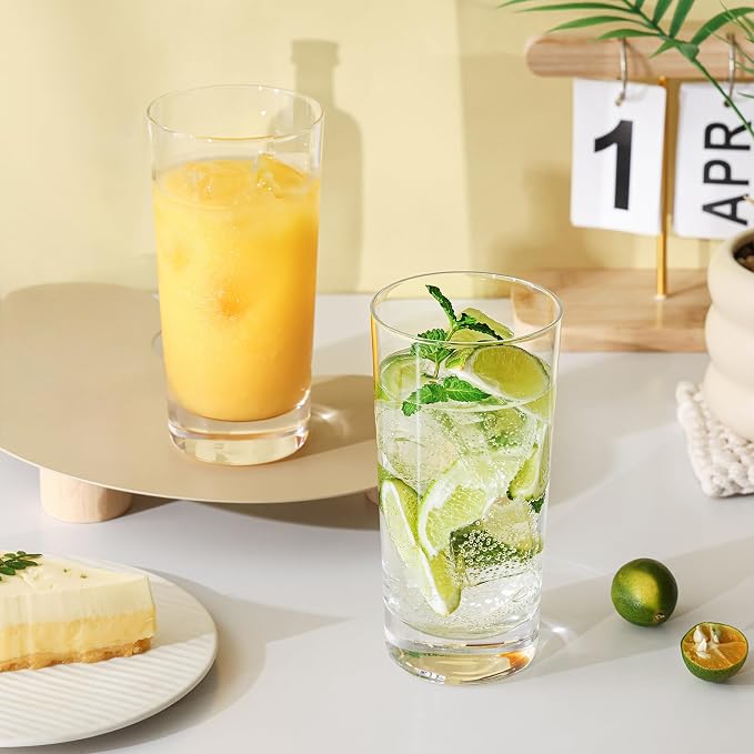 Highball Glasses Set of 6, 13oz Tall Drinking Glasses, Water Glass - Image 6