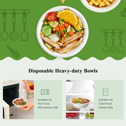 145 Pack 12 OZ Disposable Compostable Paper Bowls - Image 4