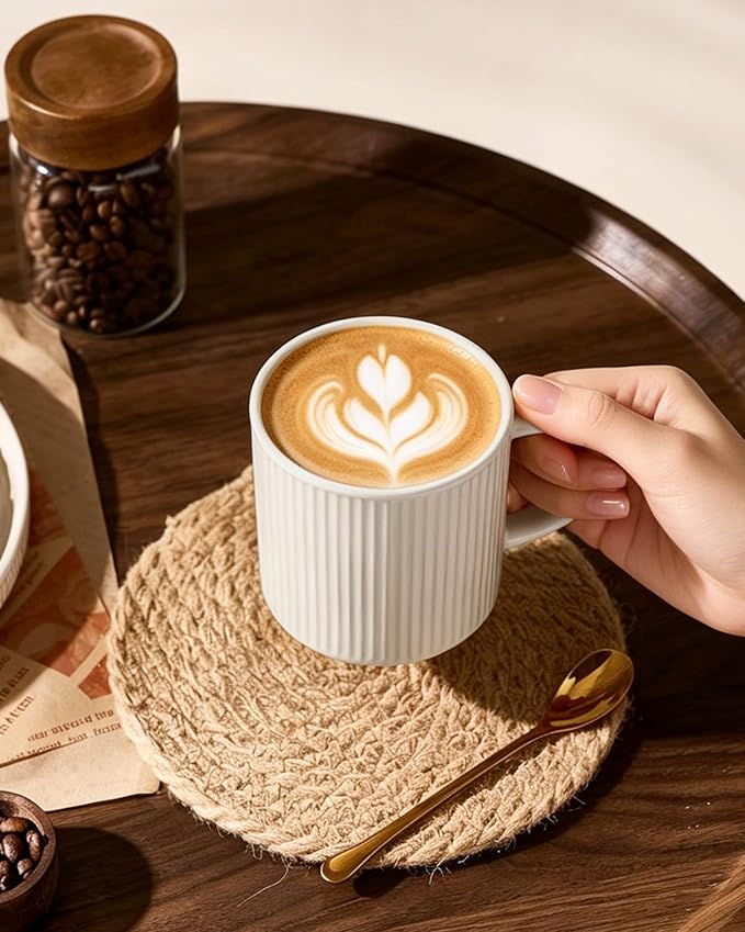 famiware Coffee Mug Set for 6, Star 12 oz Catering Mugs Cup Set - Image 2