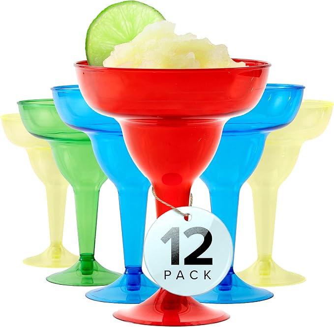 Stock Your Home Multicolor Plastic Margarita Glasses Disposable Decorations by StockYourHome