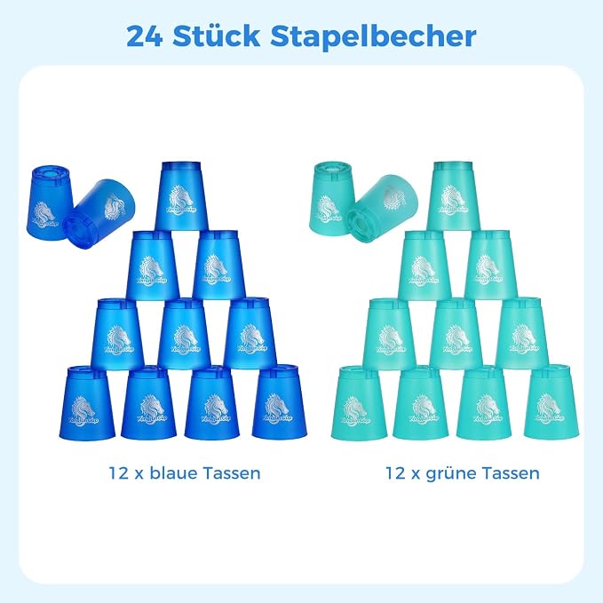 yeesport 24 Sport Stacking Cups Blue/Green Training Set - Image 6