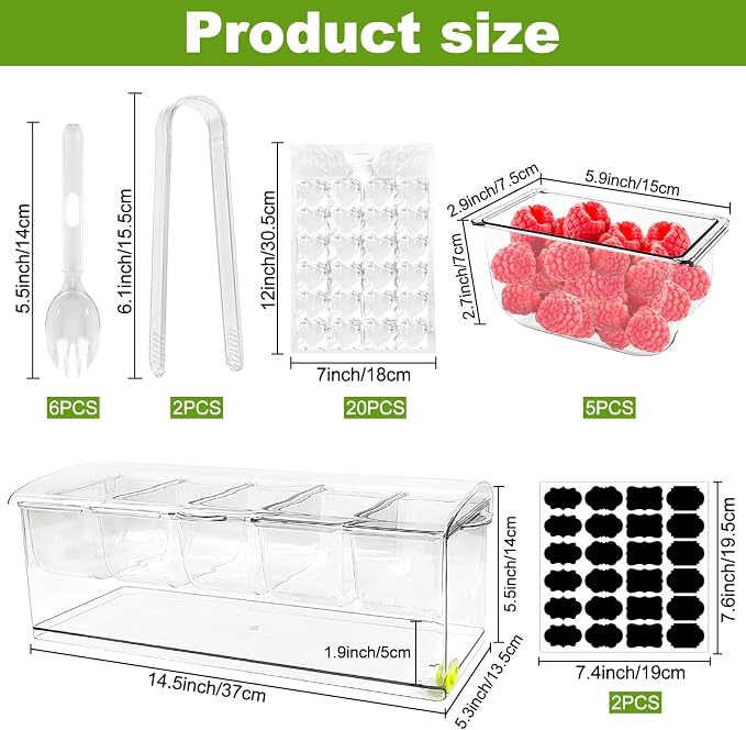 Ice Chilled Condiment Server Caddy, Bar Fruit Caddy - Image 2