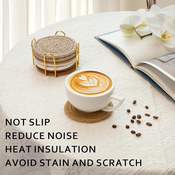 OIAHOMY 8 Pcs Coasters with Holder - Image 7