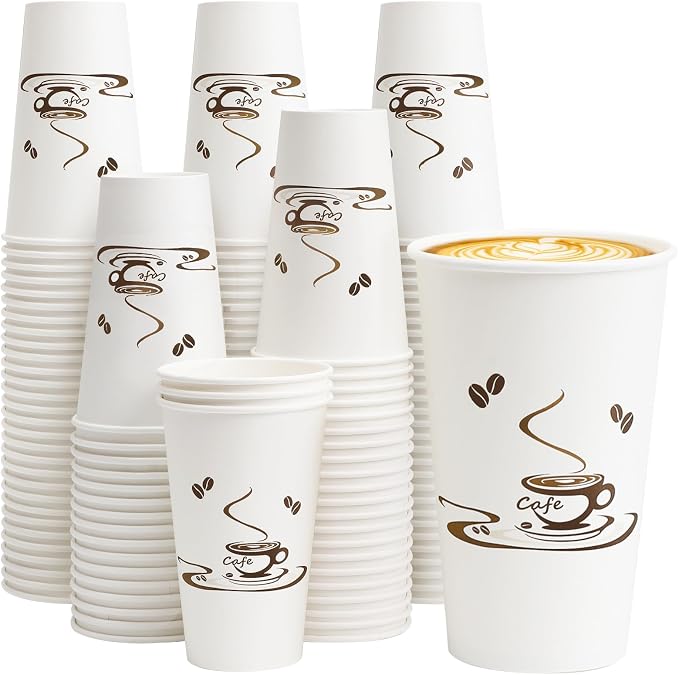Lamosi 180 Pack 16 oz Coffee Cups, Disposable Paper Cups | Hot/Cold Beverage by BuyNow
