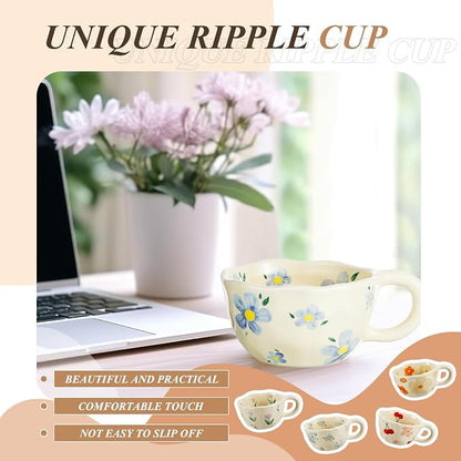 Vesici 4 Pack Ceramic Flower Coffee Mug - Image 5