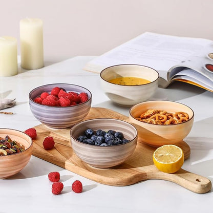 Selamica Ceramic Ice Cream Bowls, 12 OZ Dessert Bowls Set of 6, 4.7 Inch Small - Image 6