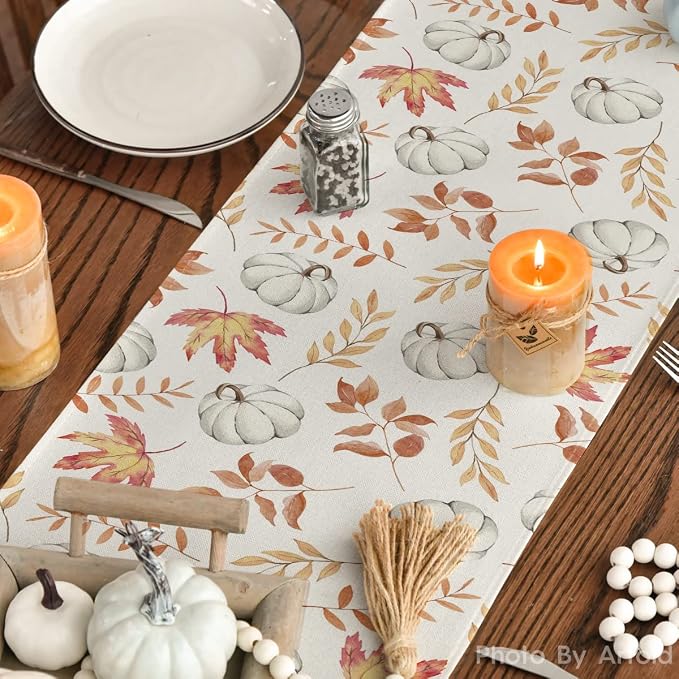 Artoid Mode 210 GSM Fall Table Runner 13x72 Inch Home Party Decor | Orange - Image 7