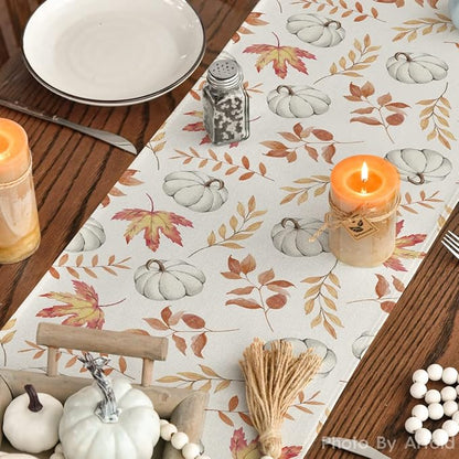 Artoid Mode 210 GSM Fall Table Runner 13x36 Inch Home Party Decor | Orange - Image 7
