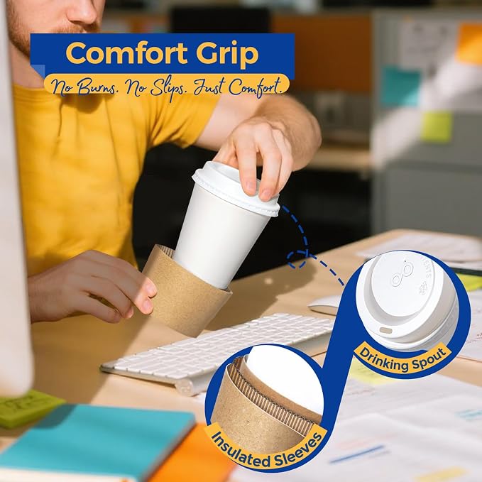 Fit Meal Prep 500 Pack 10 oz Disposable Coffee Cups - Image 3