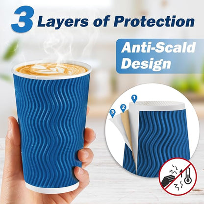 SIUQ 90 Pack 16 oz Disposable Coffee Cups - Image 3