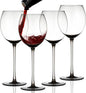 Colored Red Wine Glasses Set of 4 - Elegant Long Stem Wine Glass - 13.3oz (Smoke)