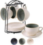 Stackable Cappuccino Cup Set of 4 Activated-Glazed Ceramic Coffee Cup | Ceramic by SIDUCAL