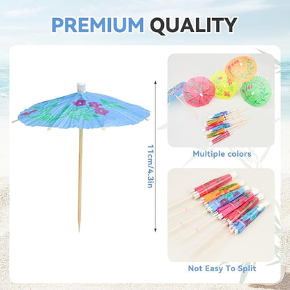 100PCS Cocktail Picks, Fancy Toothpicks for Appetizers, Decorative Skewers for Appetizers Drinks Party Fruit, 4.25 Inch Long Wooden Bamboo Umbrella Food Sticks Charcuterie Boards Accessories