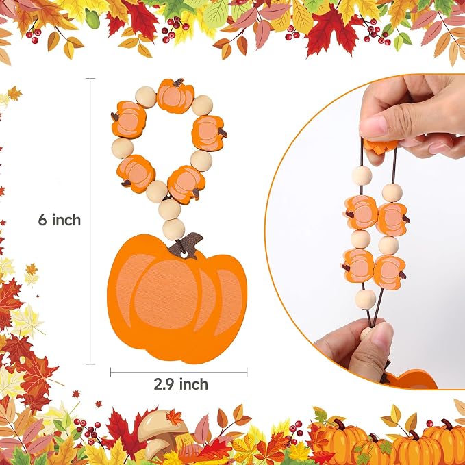 KPOSIYA Fall Thanksgiving Napkin Rings Set of 12, Pumpkin Maple Leaf Napkin - Image 3