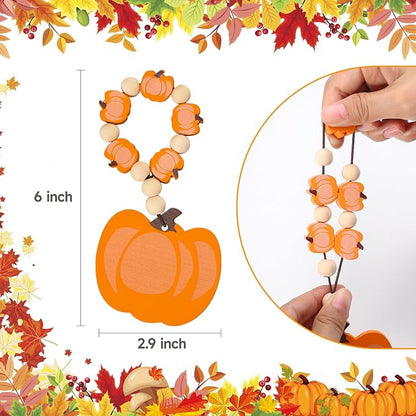 KPOSIYA Fall Thanksgiving Napkin Rings Set of 12, Pumpkin Maple Leaf Napkin - Image 3