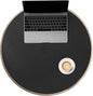 CENNBIE 23.6 Inches Round Table Mat - Cork Leather Placemats - Suitable as Side Dining Coffee Table Cover (Black)