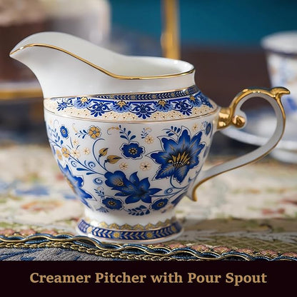 ACMLIFE Tea Set for Adults, Vintage Tea Sets, Bone China Tea Set, Tea Cup Set - Image 5