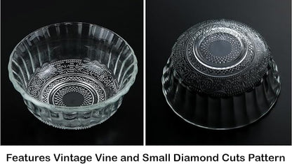 HillSpring Small Glass Bowls for Dessert, or Nuts, 4.5" Textured Bowls Set for - Image 6