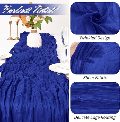 15 Pack Royal Blue Cheesecloth Table Runner 17 x 108 inch Cheese Cloth Table - Image 3